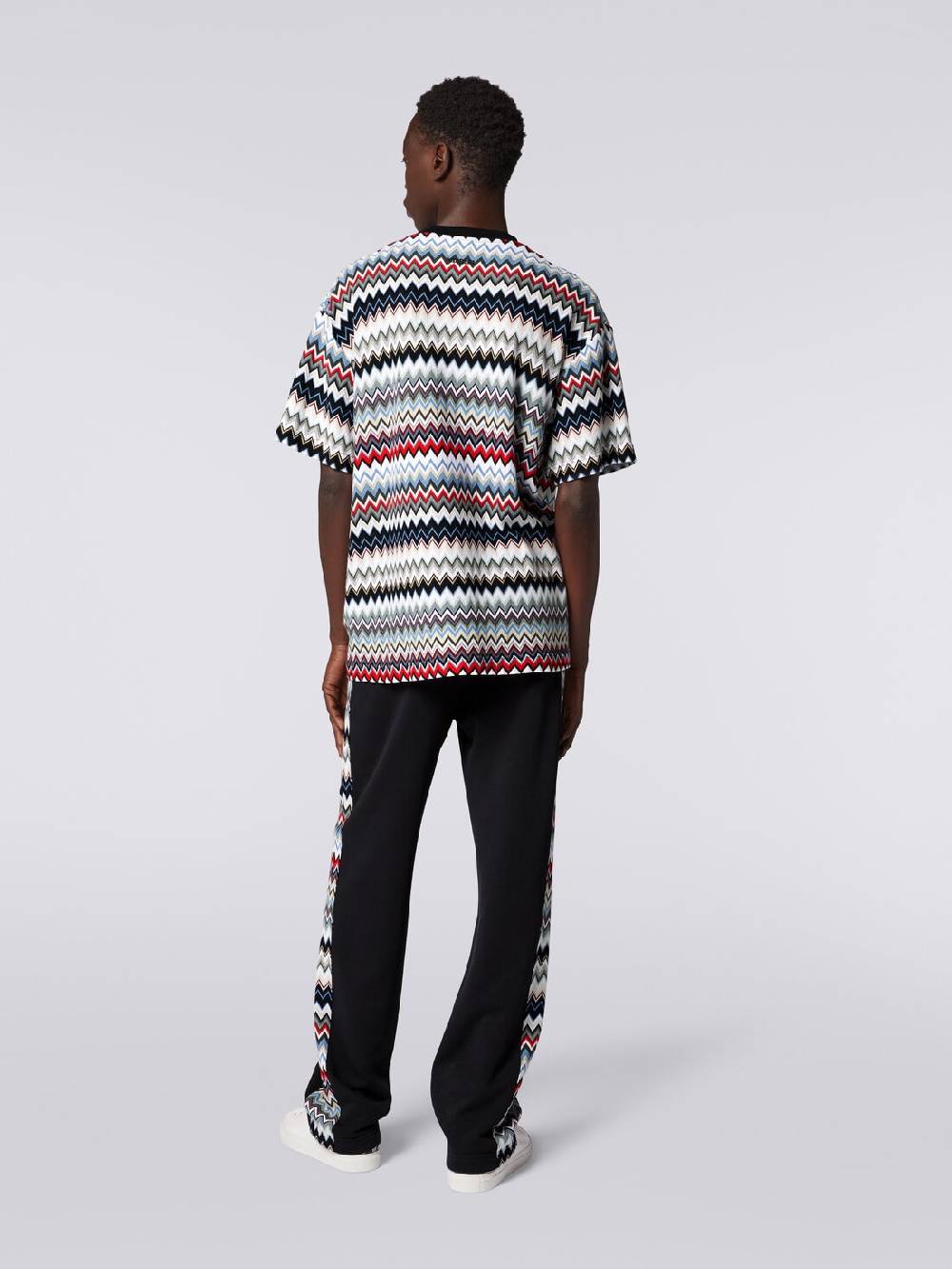 M Missoni Joggers in cotone con inserti zig zag 50% di sconto per tempo limitato
