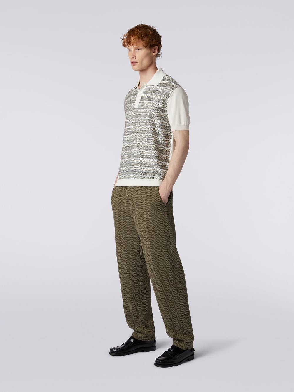 M Missoni Pantaloni classici in cotone e viscosa zig zag 2025