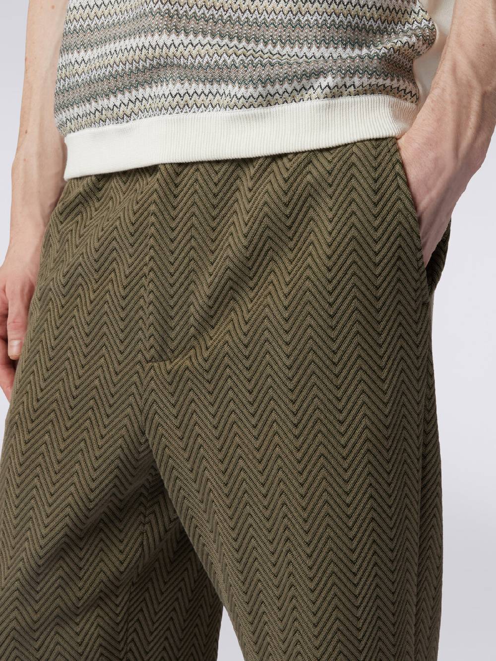 M Missoni Pantaloni classici in cotone e viscosa zig zag 2025