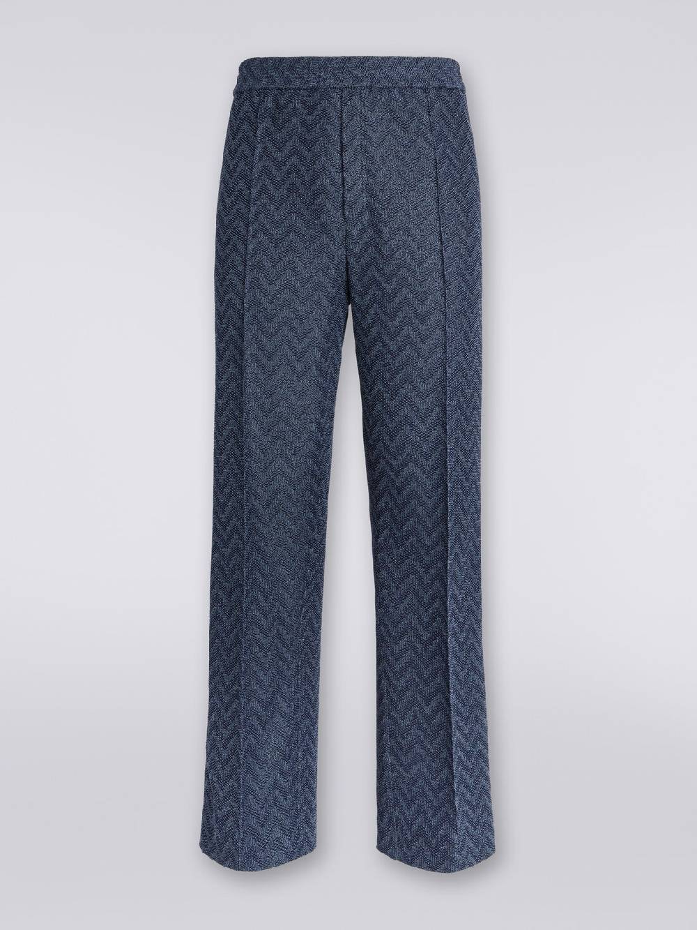 M Missoni Pantaloni dritti in maglia di cotone chevron In Linea