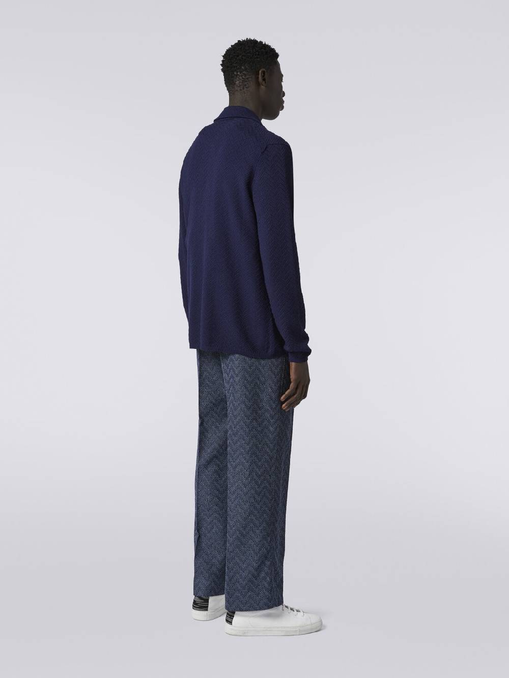 M Missoni Pantaloni dritti in maglia di cotone chevron In Linea