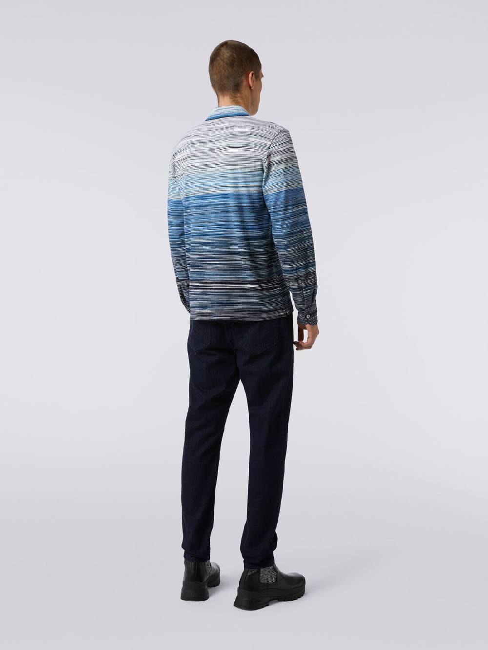 M Missoni Polo a maniche lunghe in piquet di cotone fiammato Nuovo