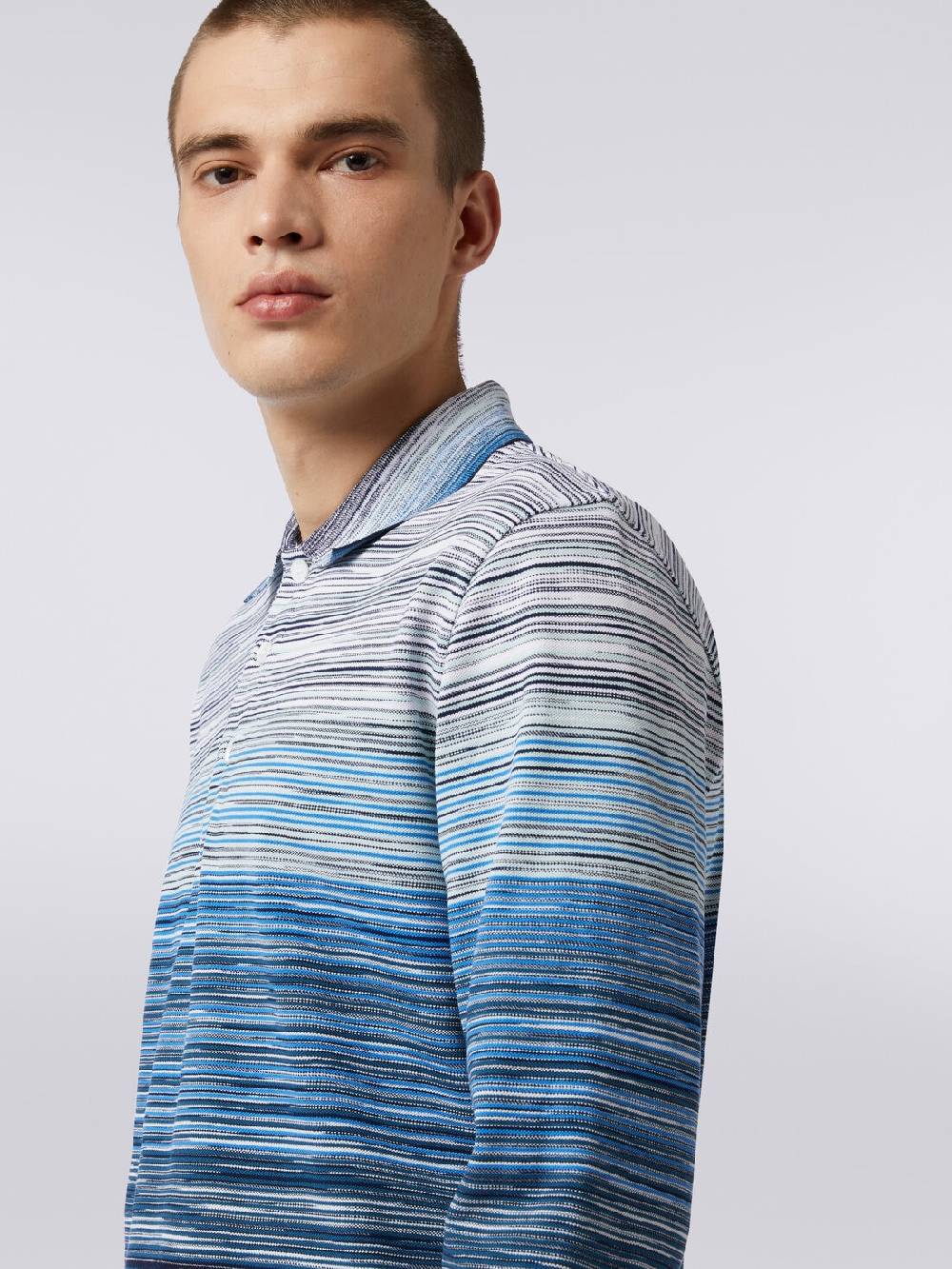 M Missoni Polo a maniche lunghe in piquet di cotone fiammato Nuovo