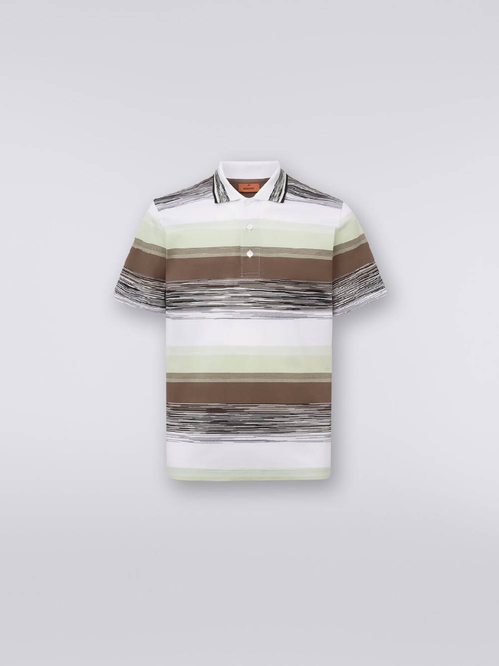 M Missoni Polo a maniche corte in jersey di cotone fiammato Vendita