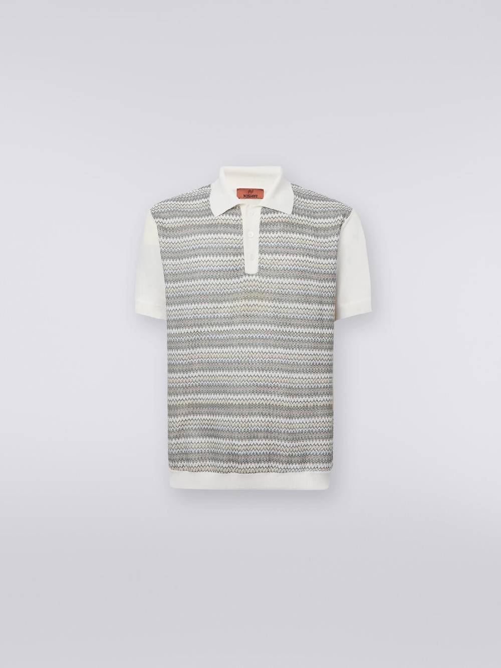 M Missoni Polo a maniche corte zig zag con profili a contrasto Soddisfazione Garantita