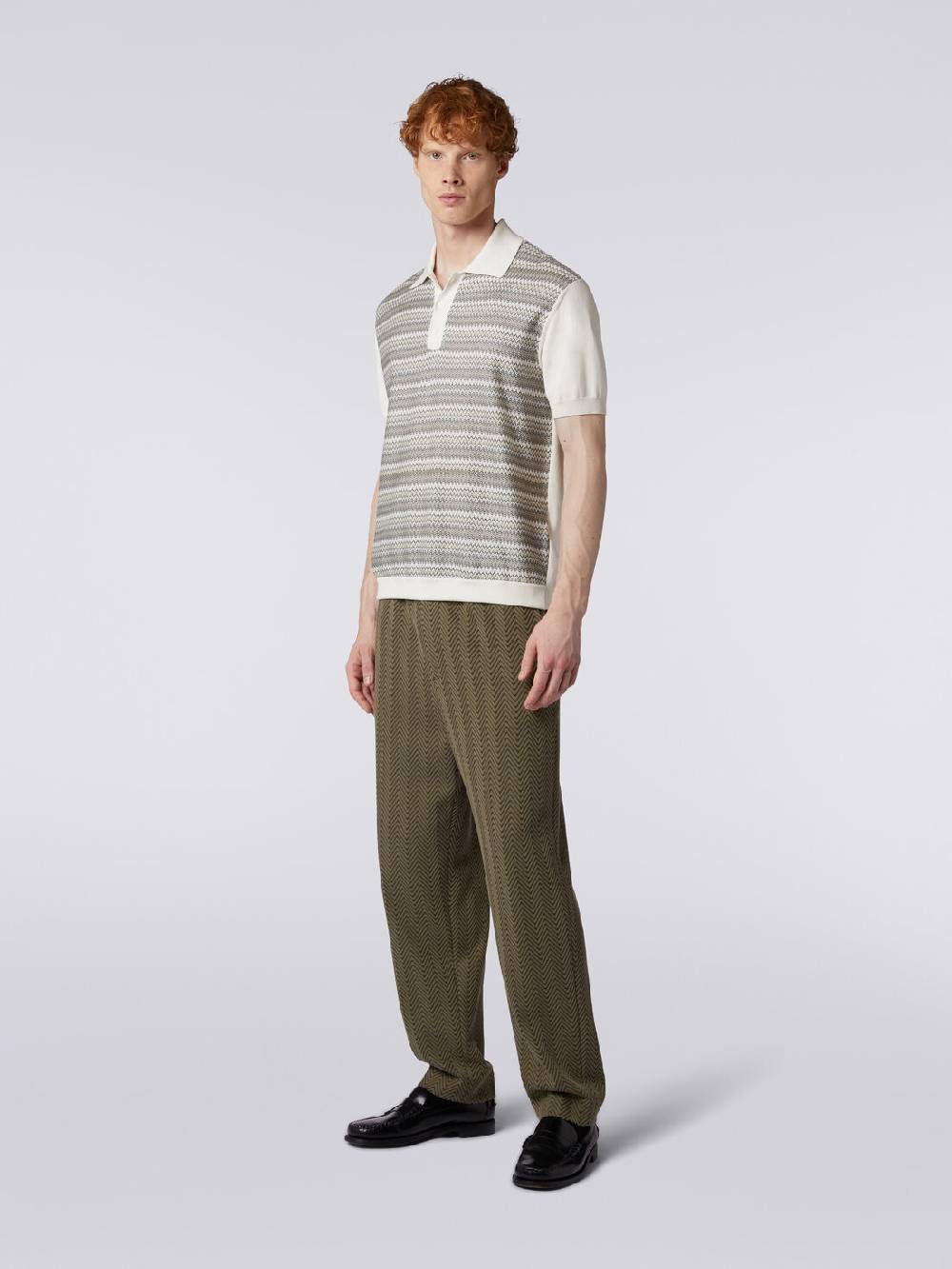 M Missoni Polo a maniche corte zig zag con profili a contrasto Soddisfazione Garantita