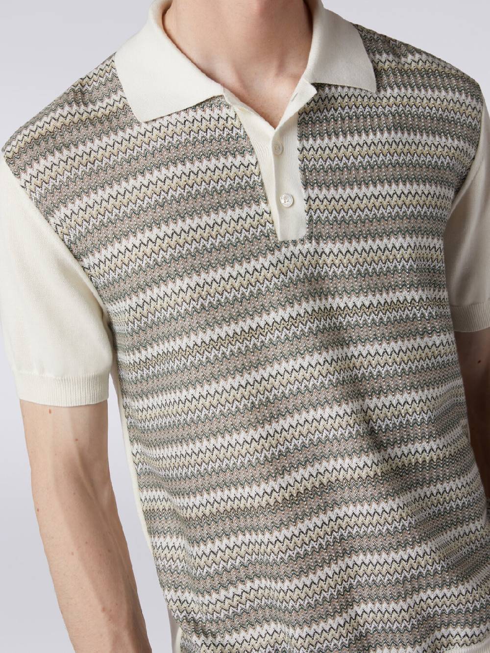 M Missoni Polo a maniche corte zig zag con profili a contrasto Soddisfazione Garantita