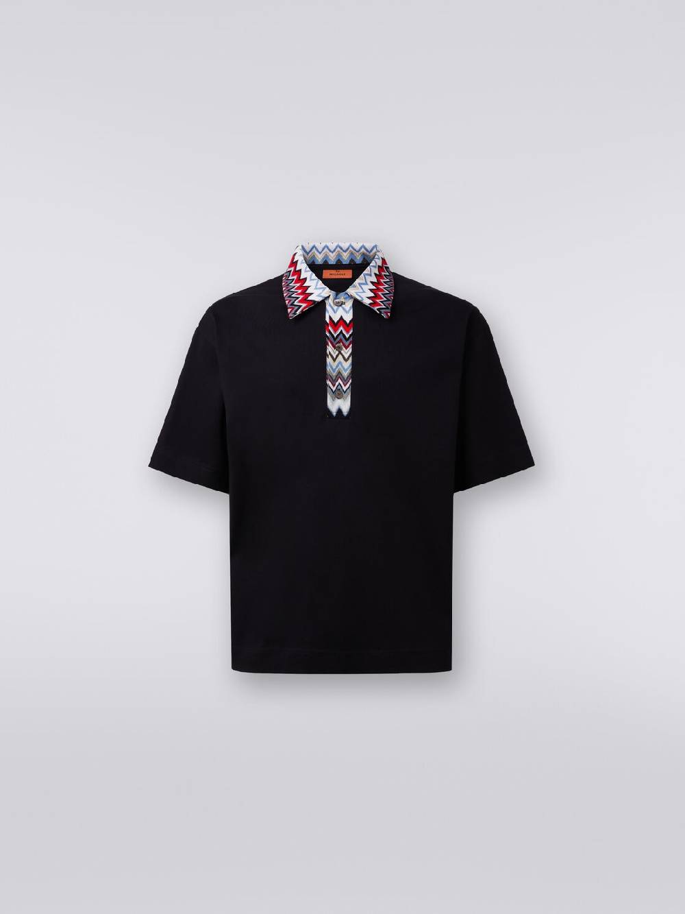 M Missoni Polo a maniche corte in cotone con inserti zig zag Qualità Garantita