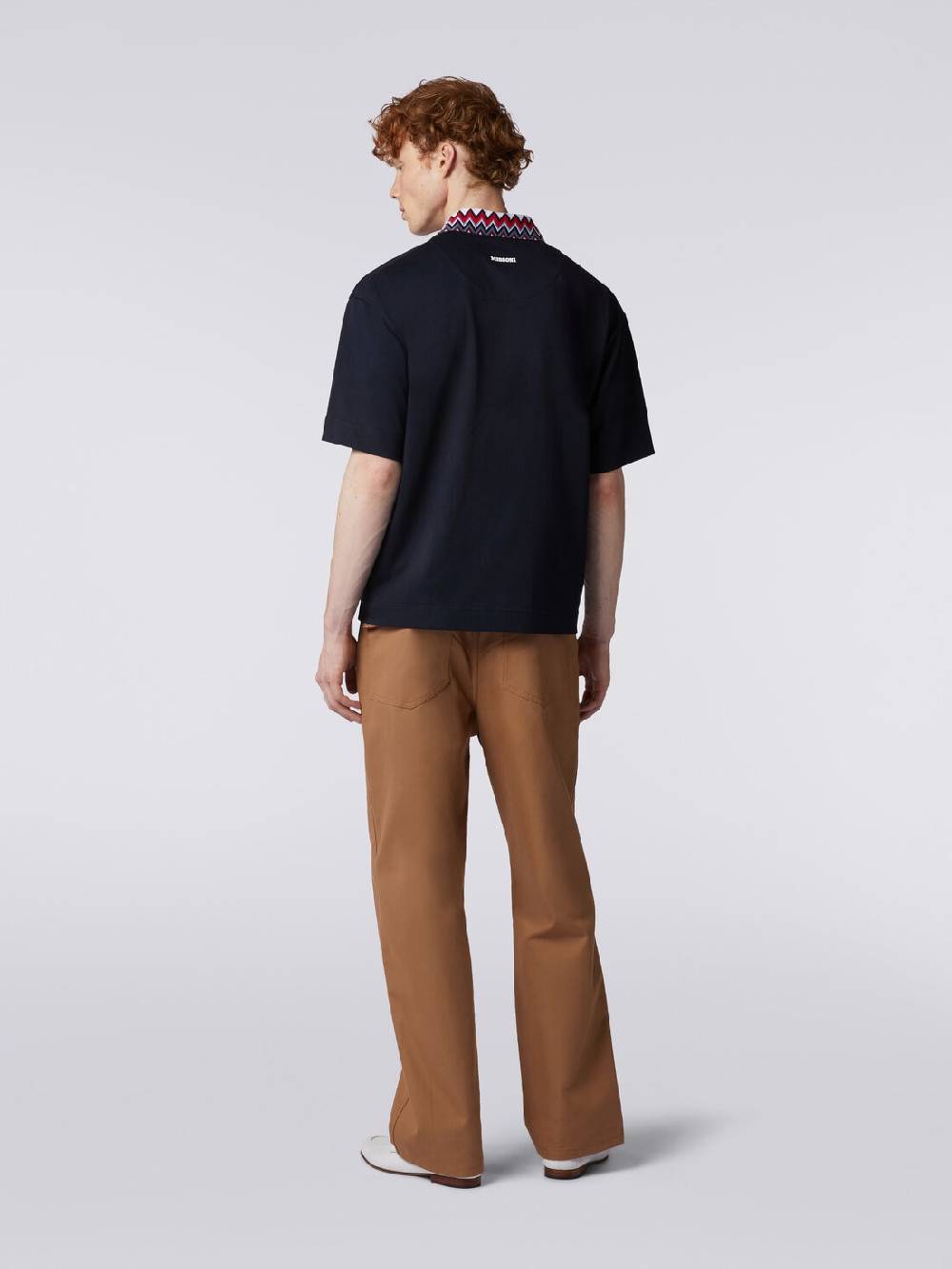 M Missoni Polo a maniche corte in cotone con inserti zig zag Qualità Garantita