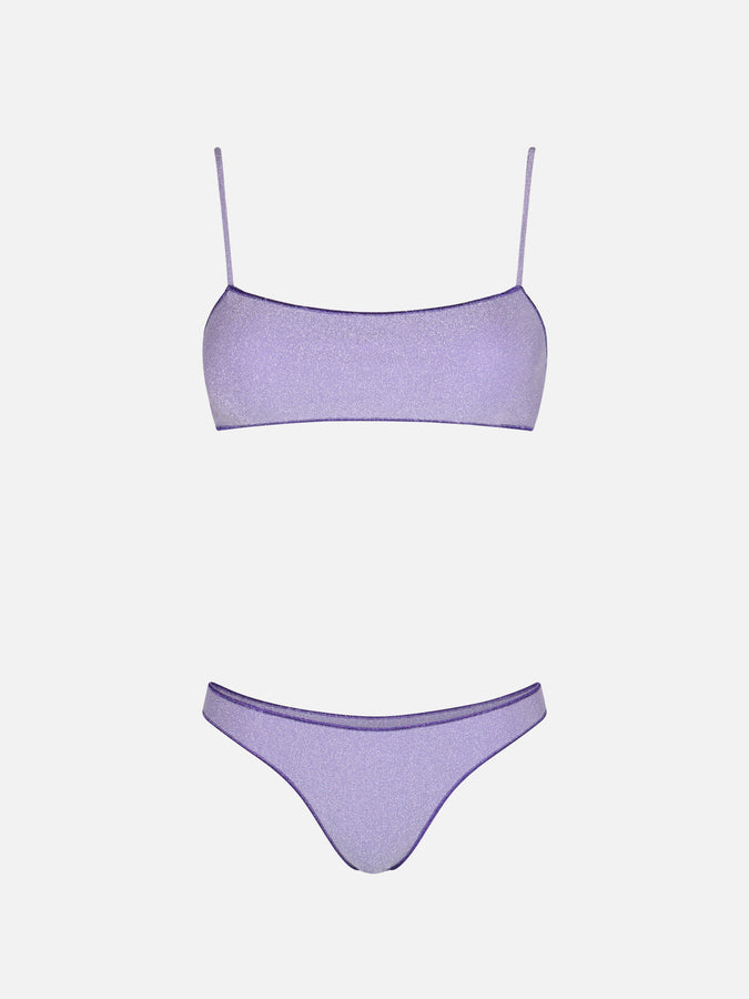 Mc2 Saint Barth Bikini da donna a bralette lilla lurex Sadie Naomi Grande vendita