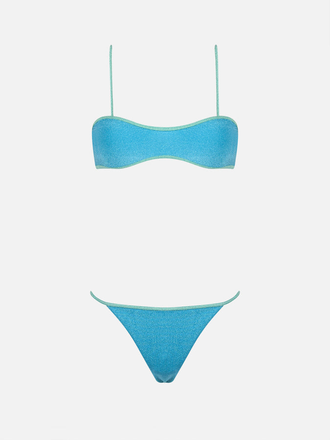 Mc2 Saint Barth Costume bikini donna scavato in lurex Laryn Jodene Fornitura limitata
