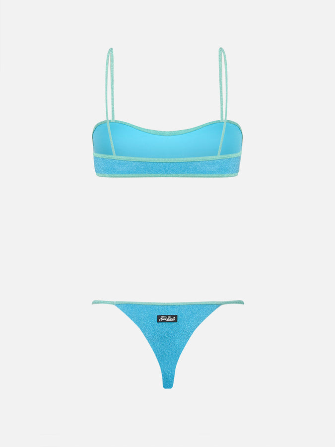 Mc2 Saint Barth Costume bikini donna scavato in lurex Laryn Jodene Fornitura limitata