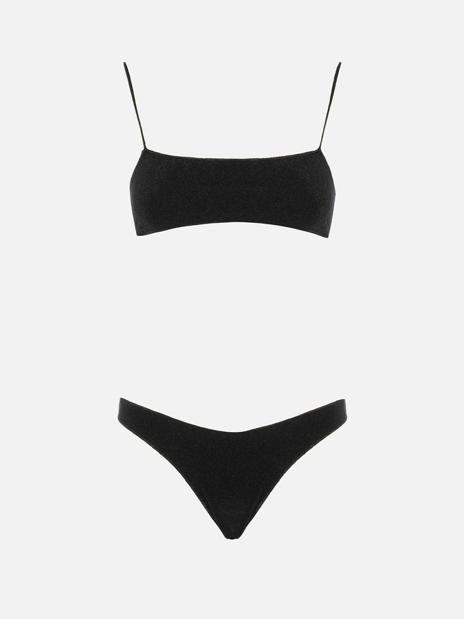 Mc2 Saint Barth Bikini da donna a bralette nero in lurex Sadie Naomi Offerta Pasqua