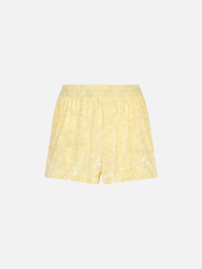 Mc2 Saint Barth Woman pale yellow chenille pull up shorts Cate Qualità