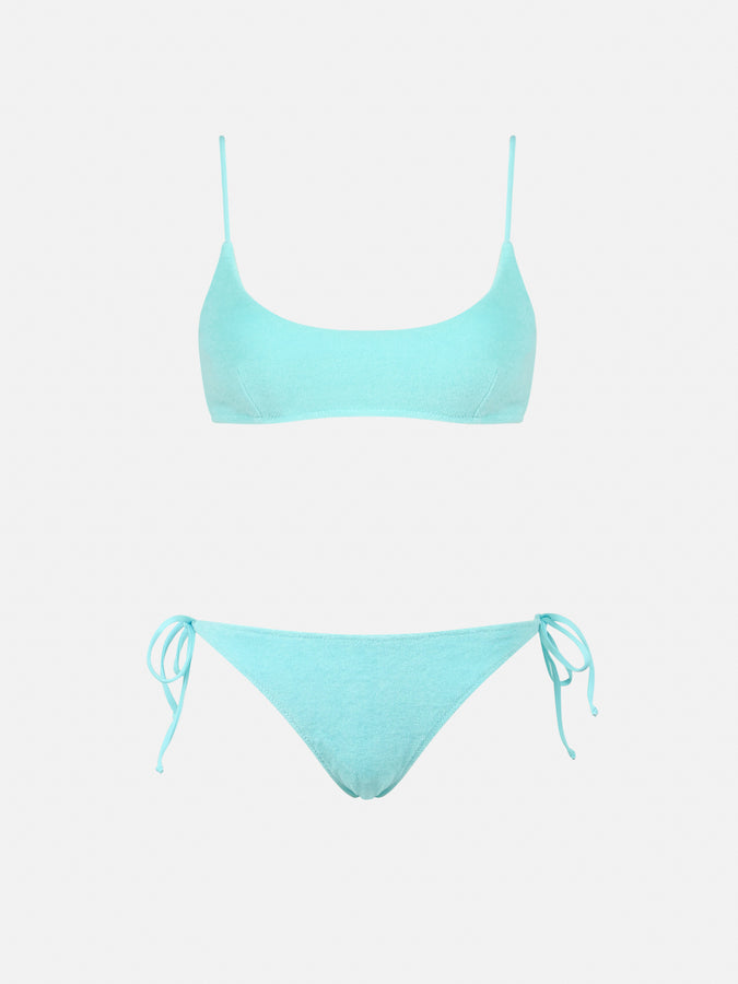 Mc2 Saint Barth Bikini donna a bralette verde in spugna Judy Virgo Saldi