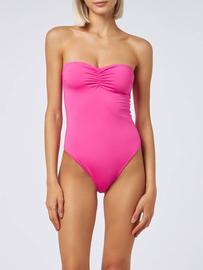 Mc2 Saint Barth Women fuscia strapless one piece swimsuit Soleil Italia