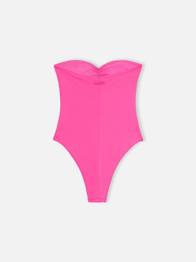 Mc2 Saint Barth Women fuscia strapless one piece swimsuit Soleil Italia