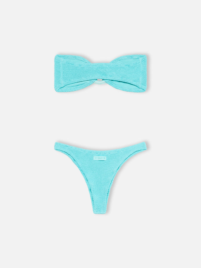 Mc2 Saint Barth Bikini donna a fascia verde acqua stropicciato Yulia Naomi Offerte