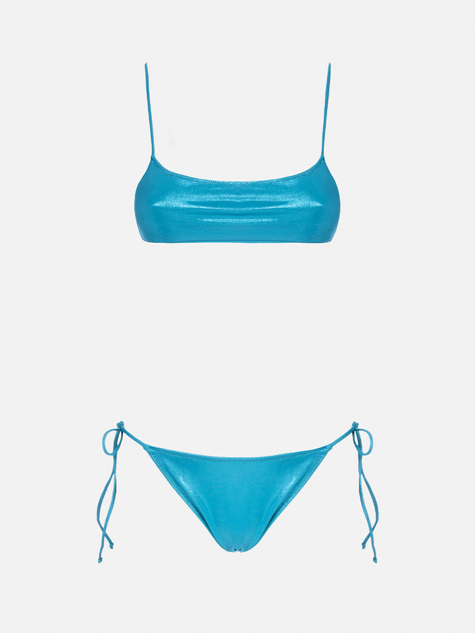 Mc2 Saint Barth Bikini da donna a bralette lamina verde acqua Sadie Marielle Vendite Flash