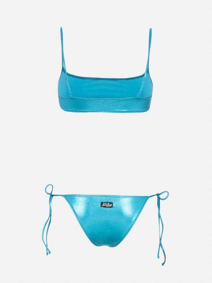 Mc2 Saint Barth Bikini da donna a bralette lamina verde acqua Sadie Marielle Vendite Flash