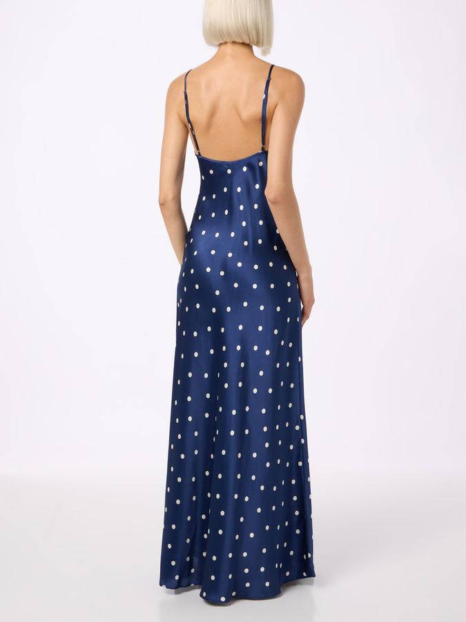 Mc2 Saint Barth Woman pure silk slip dress Ravel with polka dots print Nuova
