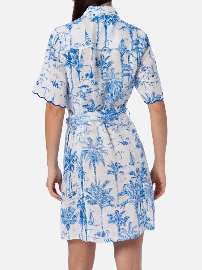 Mc2 Saint Barth Woman flower linen dress Hermione Offerta esclusiva