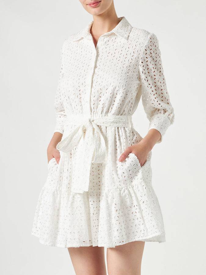 Mc2 Saint Barth Abito corto in cotone bianco con ricami Mc2 Saint Barth Abito corto in cotone bianco con ricami