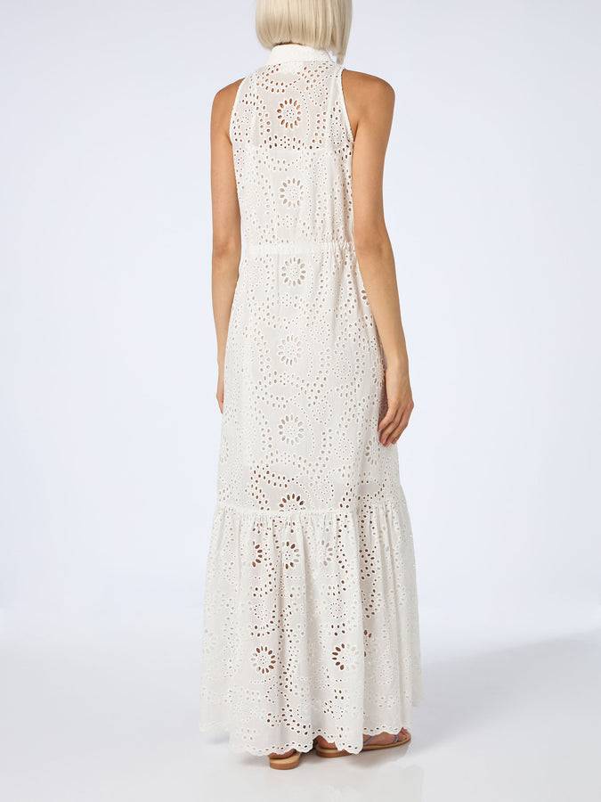 Mc2 Saint Barth Woman white Sangallo lace halterneck dress Ida Offerta per la Festa della Mamma