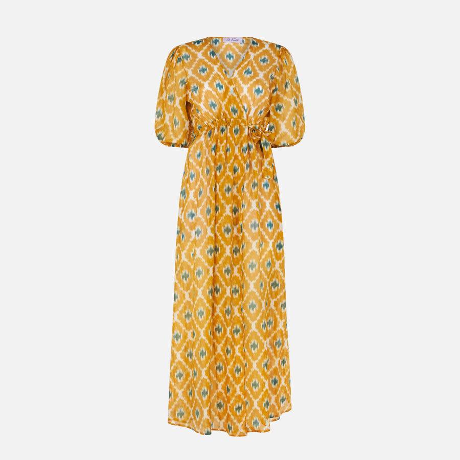 Mc2 Saint Barth Abito lungo in cotone e seta Offerte stagionali