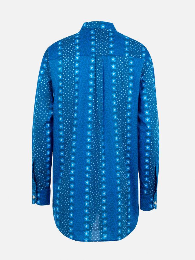 Mc2 Saint Barth Camicia da donna Brigitte in cotone con stampa fiori indaco Latest stili