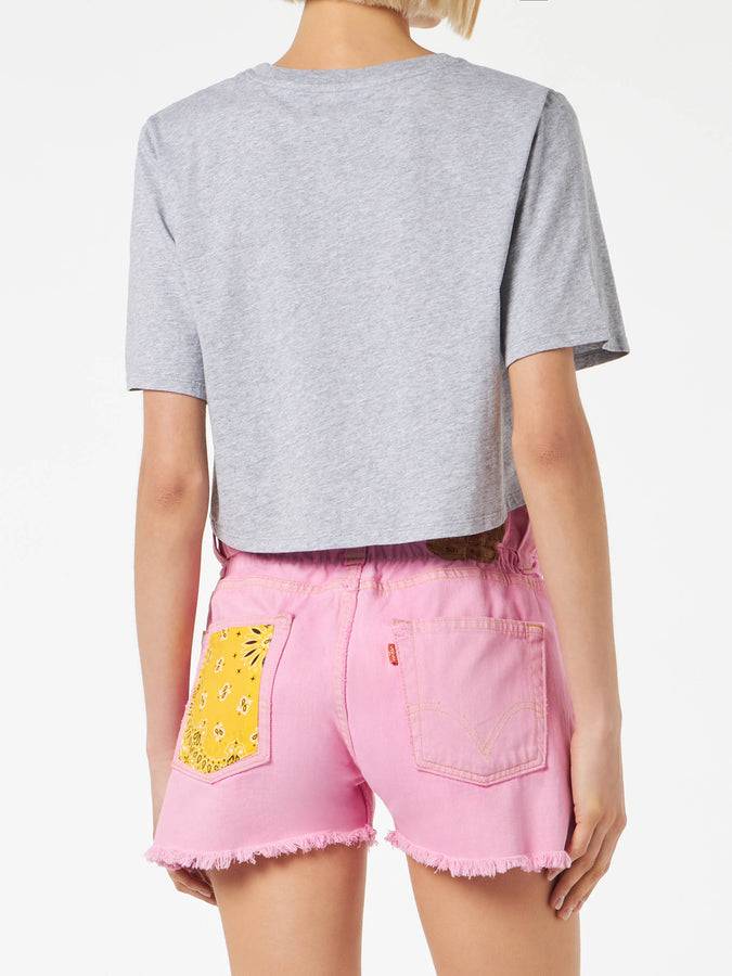 Mc2 Saint Barth T-shirt crop da donna con stampa Angelo Fiorucci | FIORUCCI EDIZIONE SPECIALE Duty-free