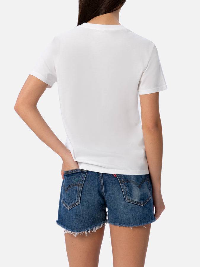 Mc2 Saint Barth T-shirt da donna girocollo Emilie in jersey di cotone con ricamo I need a Toy not a Boy 50% di sconto per tempo limitato