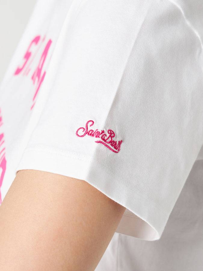 Mc2 Saint Barth T-shirt da donna in cotone con stampa St. Barth Padel Club Sconti questo mese