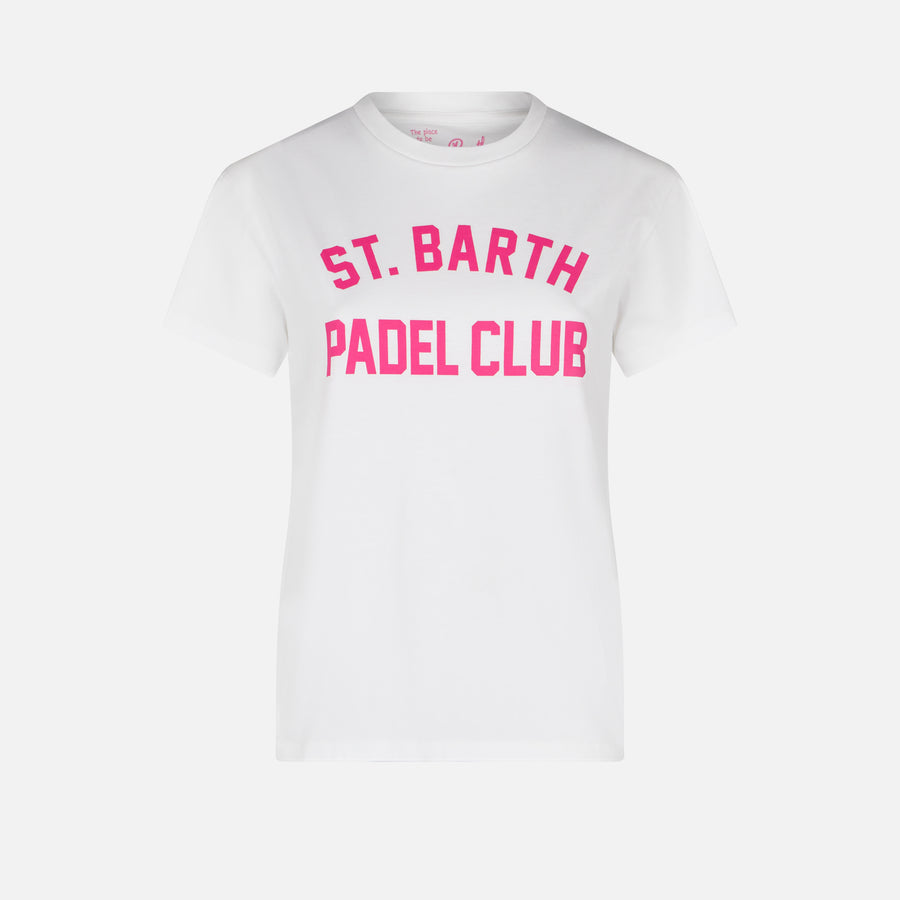 Mc2 Saint Barth T-shirt da donna in cotone con stampa St. Barth Padel Club Sconti questo mese
