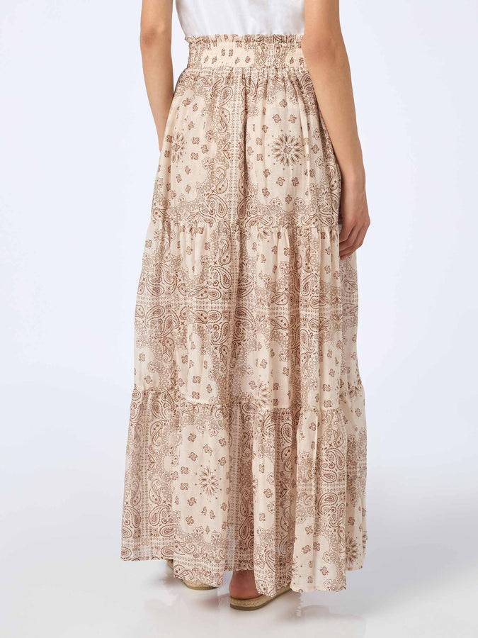 Mc2 Saint Barth Woman silk voile pleated long skirt Cheyenne Qualità Garantita