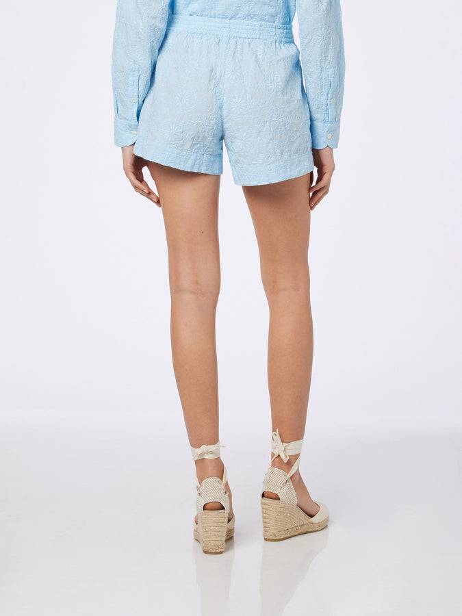 Mc2 Saint Barth Pantaloncini da donna pull up in cotone Sangallo Meave Shopping Online