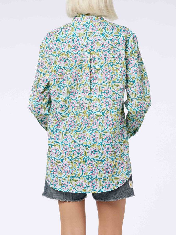 Mc2 Saint Barth Camicia da donna over Brigitte in cotone con stampa fiori Affare Del Giorno