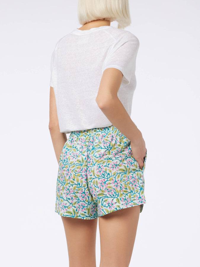 Mc2 Saint Barth Pantaloncini da donna pull up a fiori in cotone Meave Prezzo Ridotto