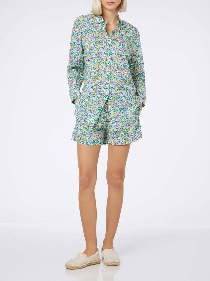 Mc2 Saint Barth Pantaloncini da donna pull up a fiori in cotone Meave Prezzo Ridotto