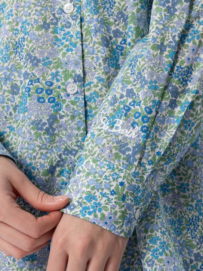 Mc2 Saint Barth Camicia over da donna in cotone stampa Joanna Luise Brigitte | REALIZZATA CON TESSUTO LIBERTY Sottocosto