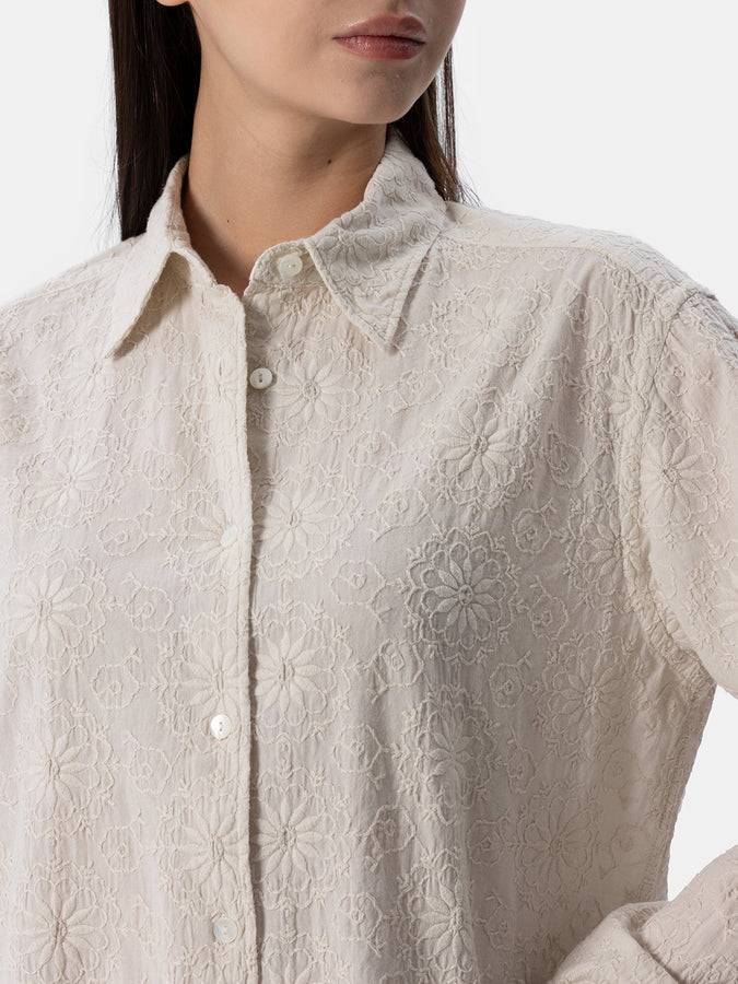 Mc2 Saint Barth Camicia classica da donna in cotone Sangallo Meredith Sconto