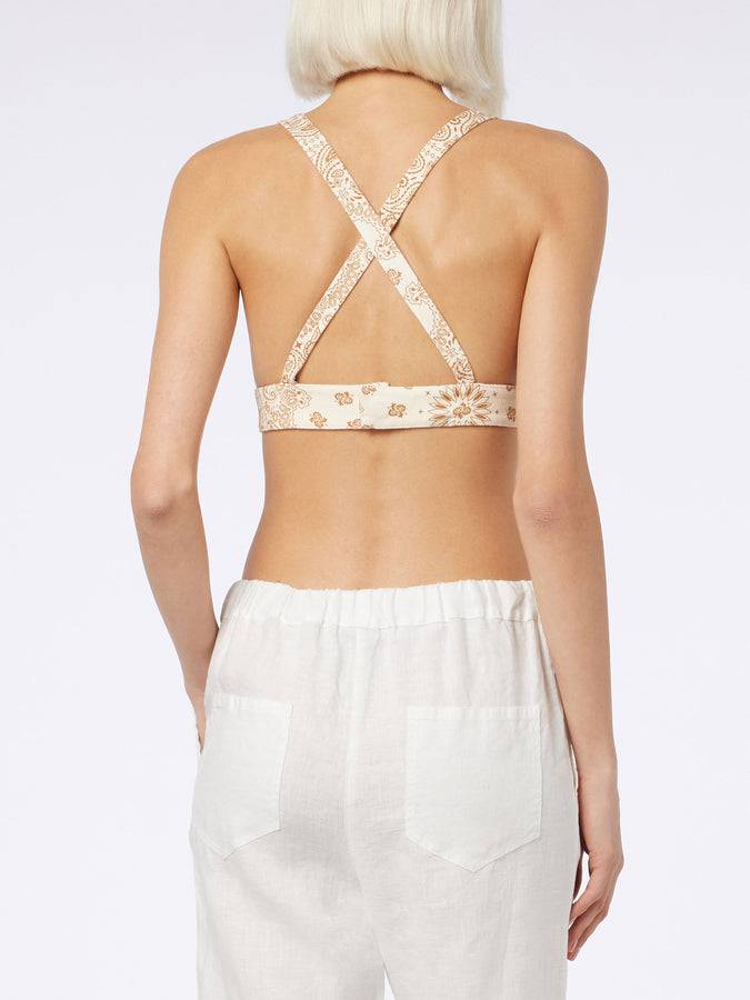 Mc2 Saint Barth Top da donna in denim con scollo ampio Outlet