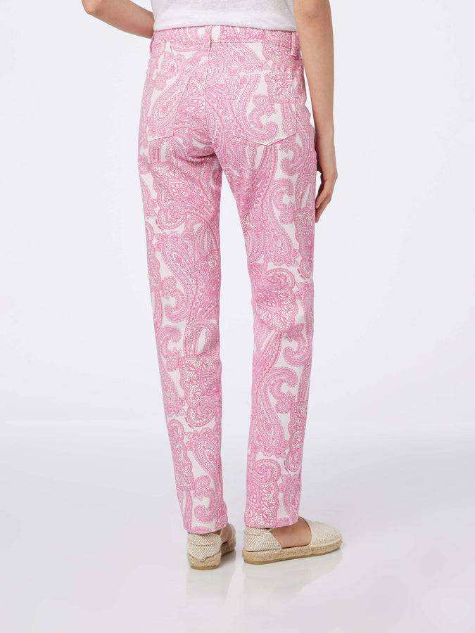 Mc2 Saint Barth Denim da donna stampa paisley rosa Belleville Offerte