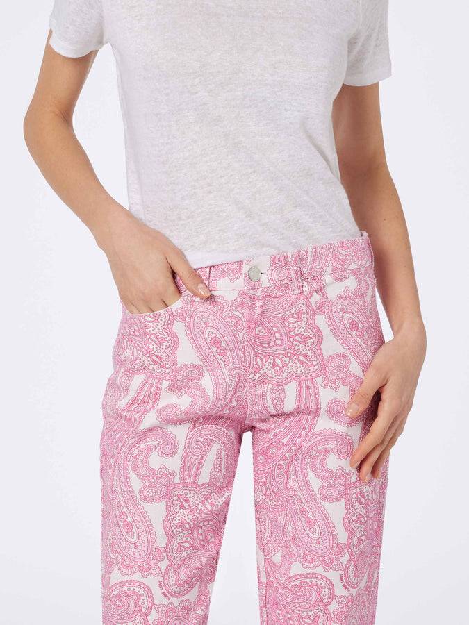 Mc2 Saint Barth Denim da donna stampa paisley rosa Belleville Offerte