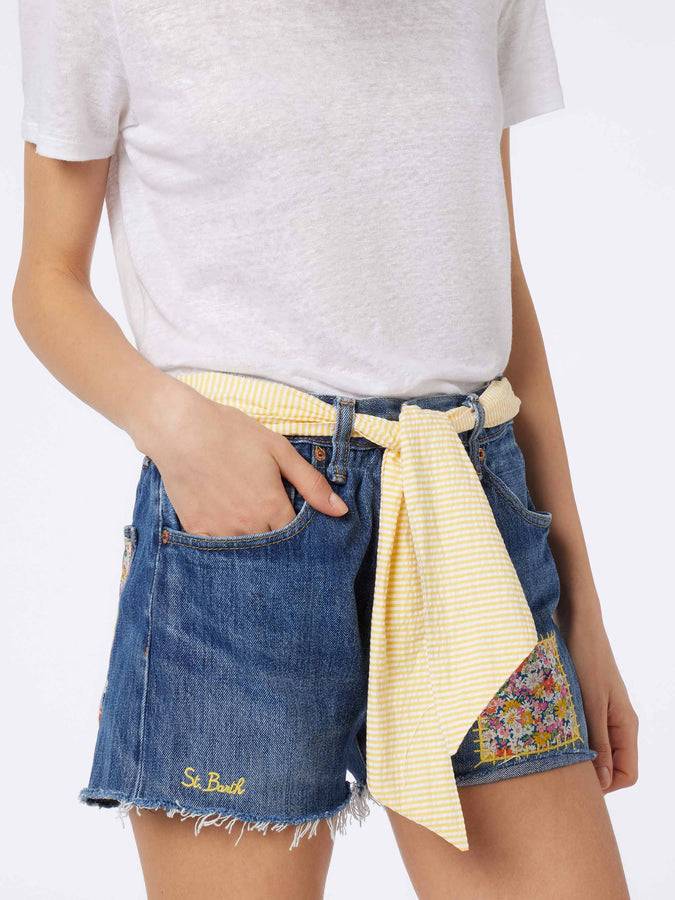 Mc2 Saint Barth Pantaloncini in denim da donna Libby | REALIZZATO CON TESSUTO LIBERTY I Più Venduti