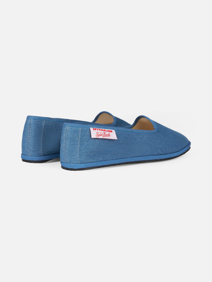 Mc2 Saint Barth Mocassini pantofola da donna in denim | MY CHALOM SPECIAL EDITION Comprare a buon mercato