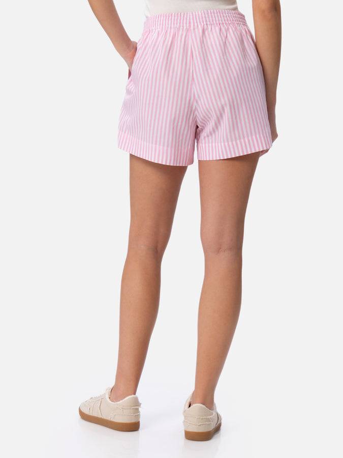 Mc2 Saint Barth Pantaloncini da donna pull up in cotone rigato Meave Black Friday