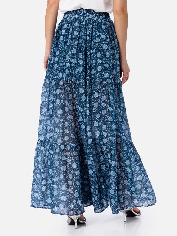 Mc2 Saint Barth Gonna lunga da donna plissettata in voile di seta Cheyenne Offerte esclusive