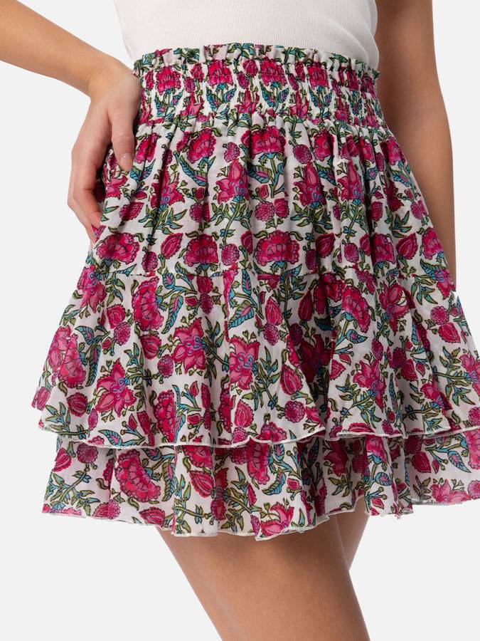 Mc2 Saint Barth Minigonna da donna con volant in voile di seta Nuovi prodotti