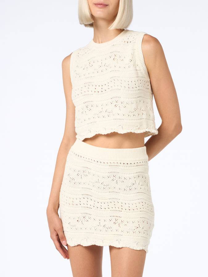 Mc2 Saint Barth Woman cotton knit mini skirt Apple Rilascio limitato